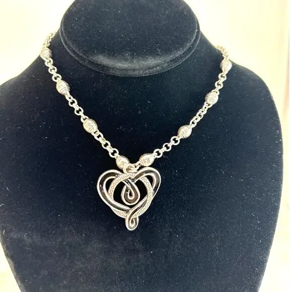 Brighton Black Silver Celtic heart necklace - Picture 1 of 9